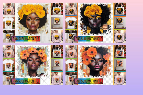 15x PNG Design Pack for Crafting , Woman Sublimation afrosvg 