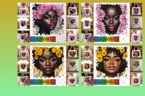 15x PNG Design Pack for Crafting , Woman Sublimation afrosvg 