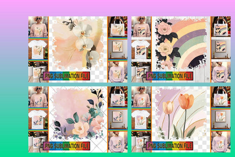 15x PNG Design Pack for Projects , Flower Sublimation afrosvg 