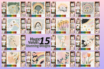 15x PNG Design Pack for Projects , Flower Sublimation afrosvg 