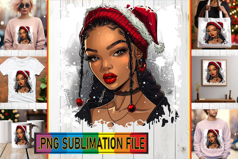 15x PNG Design Pack for Sale , Xmas Girl Sublimation afrosvg 