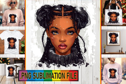 15x PNG Design Pack for Sale , Xmas Girl Sublimation afrosvg 