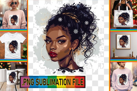 15x PNG Design Pack for Sale , Xmas Girl Sublimation afrosvg 