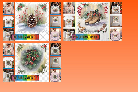 15x PNG Design Selection Pack , Christmas Sublimation afrosvg 
