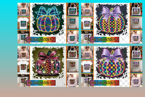 15x PNG Design Set Bundle , Neon Fall Sublimation afrosvg 