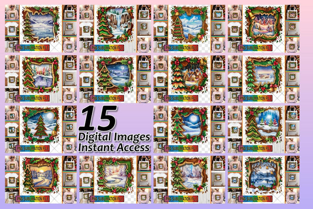 15x PNG Design Set , Christmas Sublimation afrosvg 