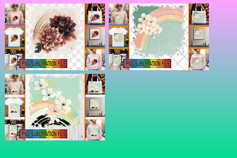 15x PNG Design Set Collection , Flower Sublimation afrosvg 