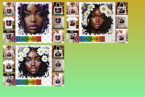 15x PNG Design Set for Crafting , Woman Sublimation afrosvg 