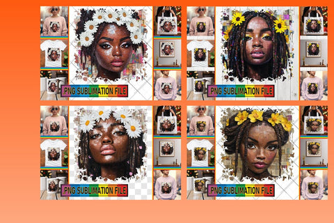15x PNG Design Set for Crafting , Woman Sublimation afrosvg 