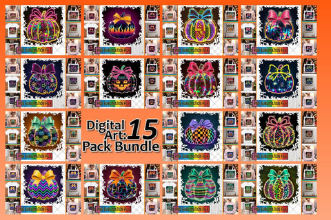 15x PNG Design Set Kit , Neon Fall Sublimation afrosvg 