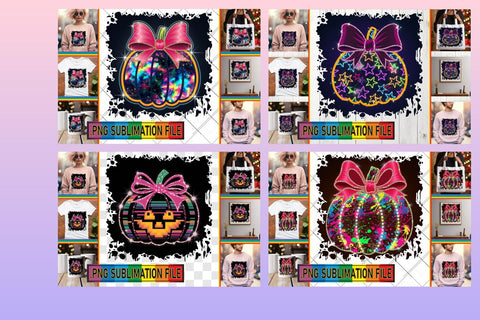 15x PNG Design Set Kit , Neon Fall Sublimation afrosvg 