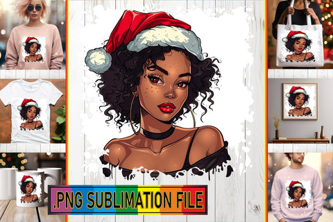 15x PNG Design Set Pack , Xmas Girl Sublimation afrosvg 