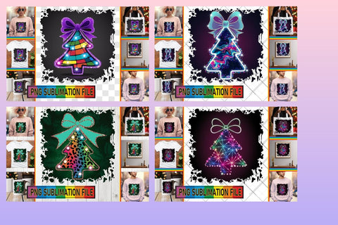 15x PNG Designs Bundle Set , Neon Xmas Sublimation afrosvg 