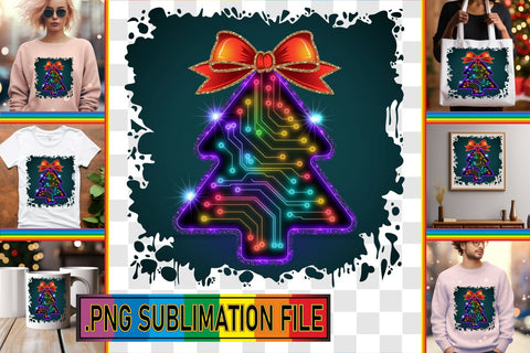 15x PNG Designs Bundle Set , Neon Xmas Sublimation afrosvg 