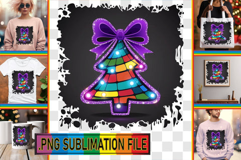 15x PNG Designs Bundle Set , Neon Xmas Sublimation afrosvg 