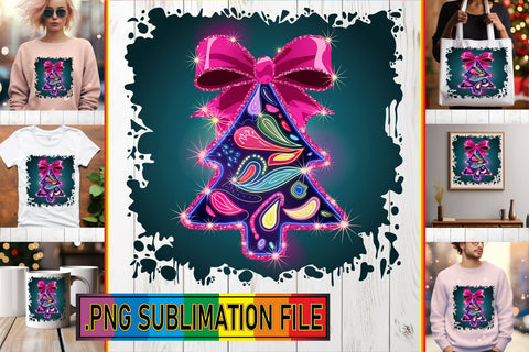 15x PNG Designs Collection Set , Neon Xmas Sublimation afrosvg 