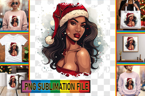 15x PNG Designs Collection , Xmas Girl Sublimation afrosvg 