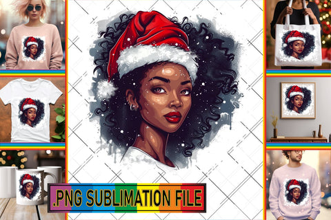 15x PNG Designs Collection , Xmas Girl Sublimation afrosvg 