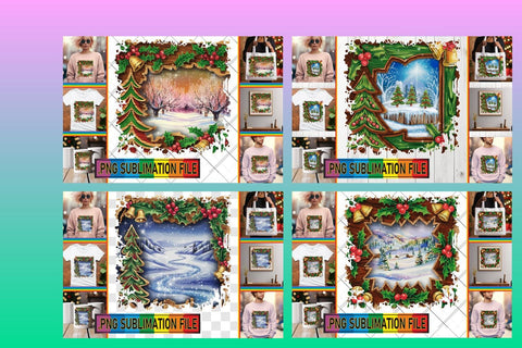 15x PNG Designs for Bundle , Christmas Sublimation afrosvg 