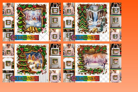 15x PNG Designs for Bundle , Christmas Sublimation afrosvg 