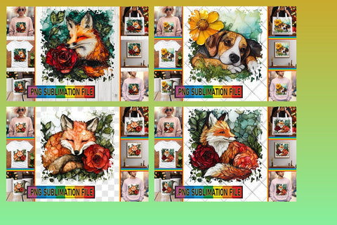 15x PNG Designs Pack , Animals Sublimation afrosvg 