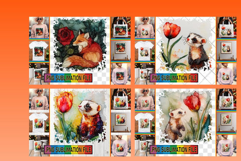 15x PNG Designs Pack , Animals Sublimation afrosvg 