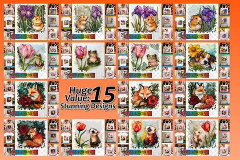 15x PNG Designs Pack , Animals Sublimation afrosvg 