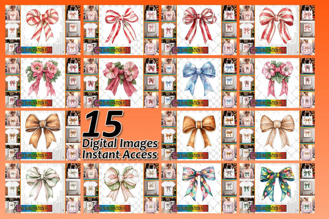 15x PNG Designs Pack , Bow Sublimation afrosvg 