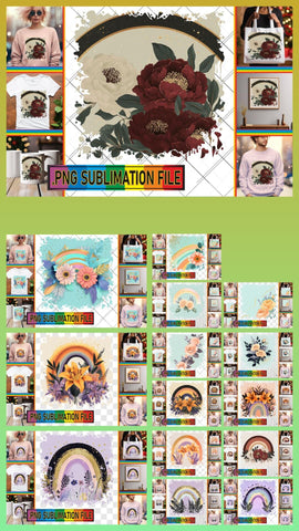 15x PNG Pack Collection , Flower Sublimation afrosvg 