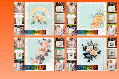 15x PNG Pack Collection , Flower Sublimation afrosvg 