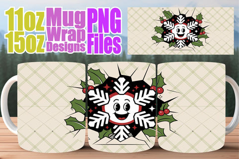 15x Printable Mug Wrap Design , Christmas Sublimation afrosvg 