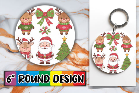 15x Round Car Coaster Design Pack , Xmas Sublimation afrosvg 