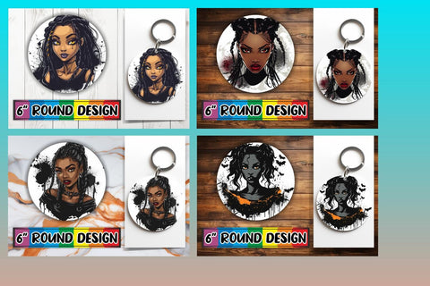 15x Round Car Coaster Sublimation Pack , Halloween Sublimation afrosvg 