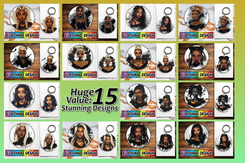 15x Round Car Coaster Sublimation Pack , Halloween Sublimation afrosvg 