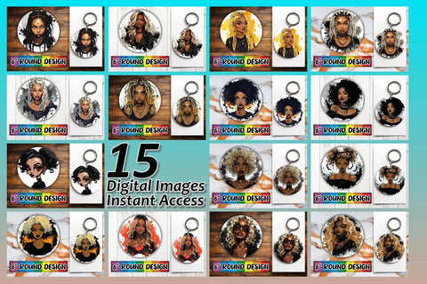 15x Round Coaster Design Bundle Pack , Halloween Sublimation afrosvg 