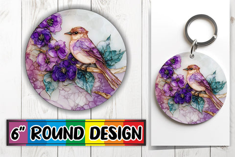 15x Round Coaster Design Pack for Sublimation , 3D Bird Sublimation afrosvg 