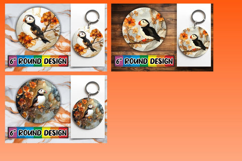 15x Round Coaster Design Pack for Sublimation , 3D Bird Sublimation afrosvg 