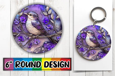 15x Round Coaster Design Pack for Sublimation , 3D Bird Sublimation afrosvg 