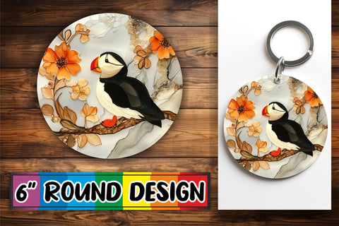15x Round Coaster Design Pack for Sublimation , 3D Bird Sublimation afrosvg 