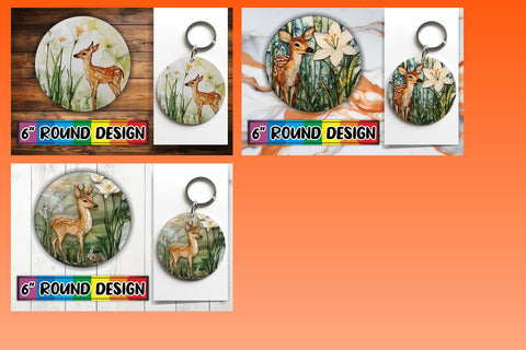 15x Round Coaster Design Sublimation , Animals Sublimation afrosvg 