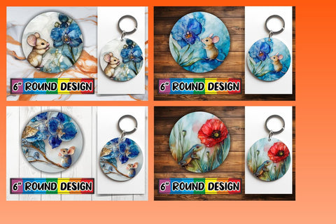 15x Round Coaster Design Sublimation , Animals Sublimation afrosvg 