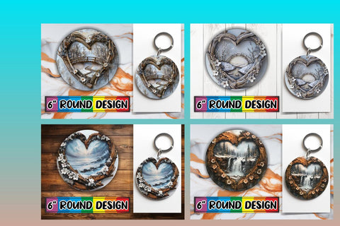 15x Round Coaster & Keychain Set , Christmas Sublimation afrosvg 