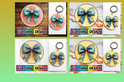 15x Round Coaster Sublimation Designs , Xmas Bow Sublimation afrosvg 