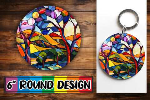 15x Round Coaster Sublimation Pack , Stained Glass Sublimation afrosvg 