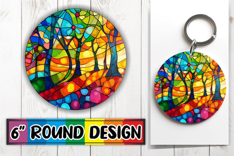 15x Round Coaster Sublimation Pack , Stained Glass Sublimation afrosvg 