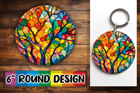 15x Round Coaster Sublimation Pack , Stained Glass Sublimation afrosvg 