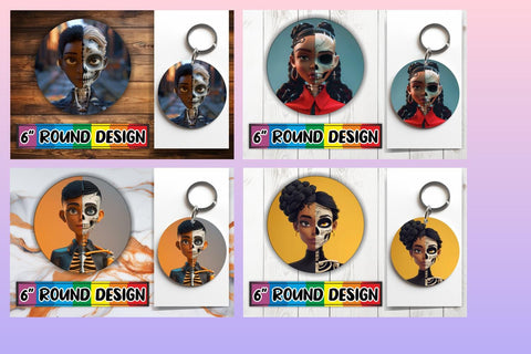 15x Round Design Bundle Sublimation Set , Halloween Sublimation afrosvg 