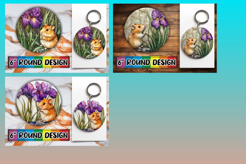 15x Round Design Keychain Set , Animals Sublimation afrosvg 