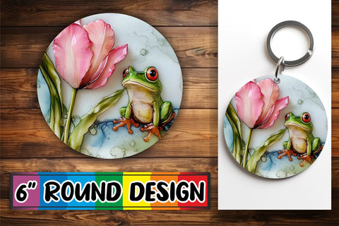 15x Round Design Keychain Set , Animals Sublimation afrosvg 