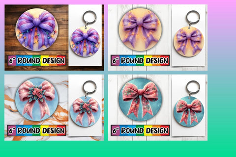 15x Round Design Keychain Set , Christmas Sublimation afrosvg 